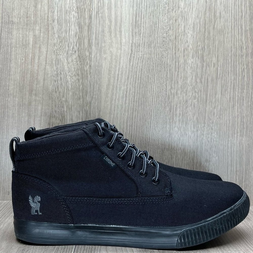 CHROME Shoes Mens 10.5 Industries 415 Work Canvas Platform Sneaker Boots Black